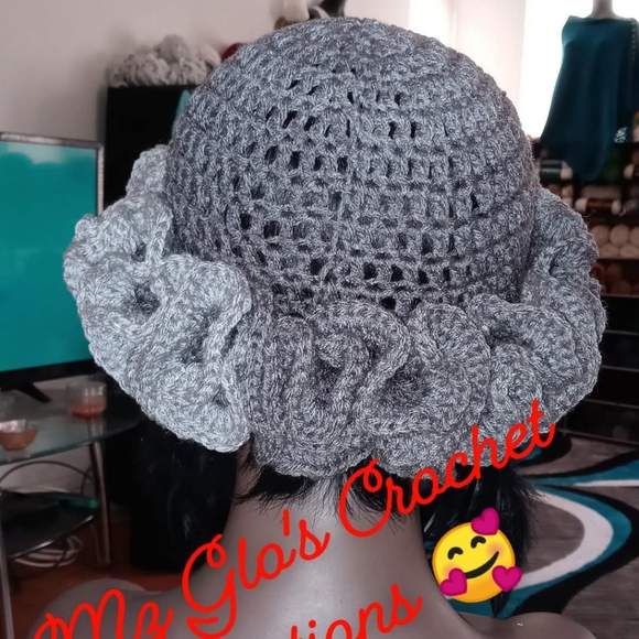 Handmade Crochet Ruffle Hat - Picture 3 of 4